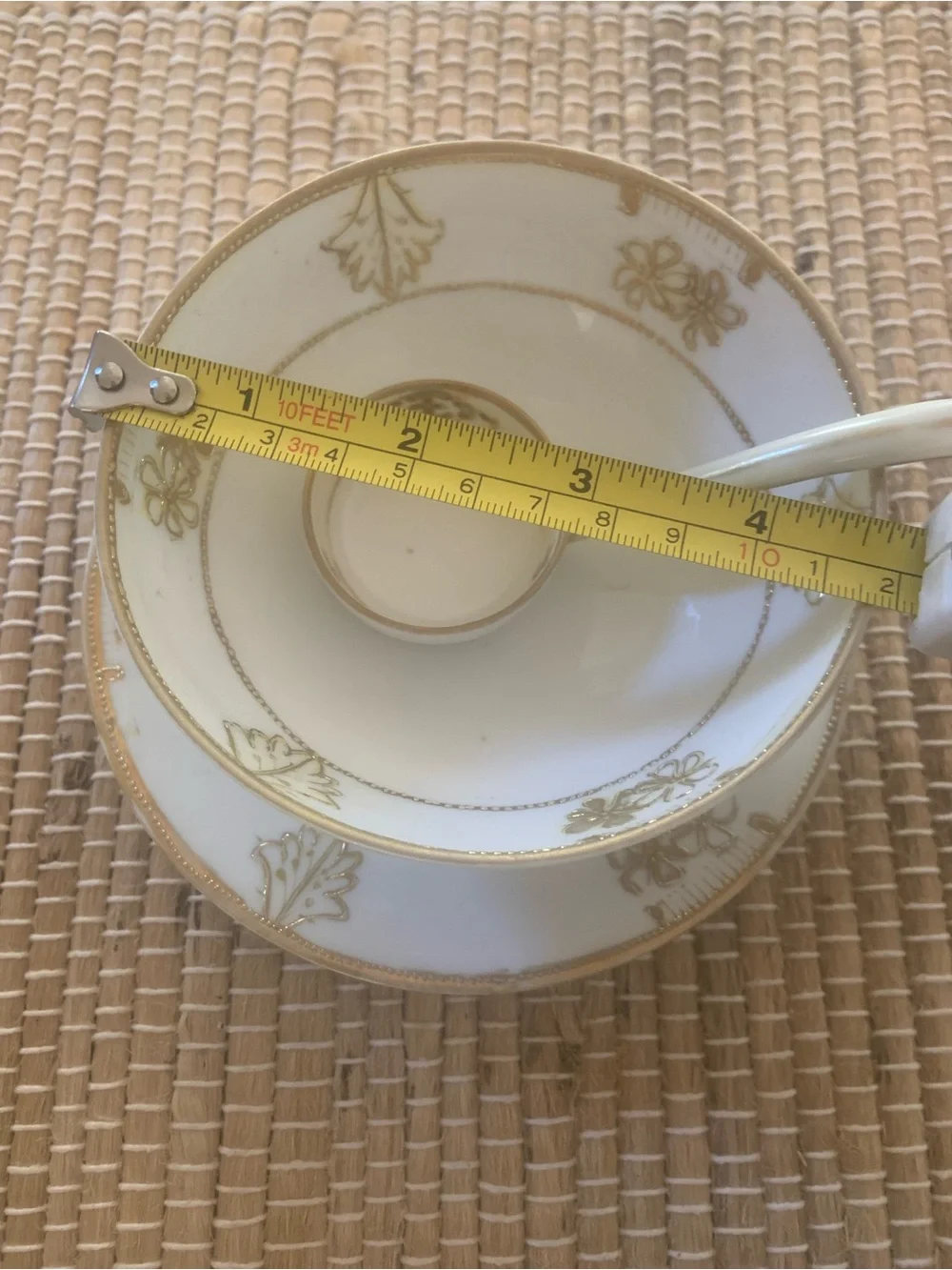 Nippon hand painted golden floral 3 piece set